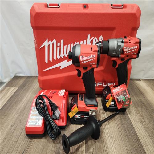 AS-IS- MILWAUKEE FUEL 18V Lithium-Ion Brushless Cordless Hammer Drill and Impact Driver Combo Kit