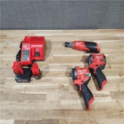 HOUSTON LOCATION - AS-IS MILWAUKEE 3 TOOL COMBO KIT W/ (2) BATTERY & CHARGER