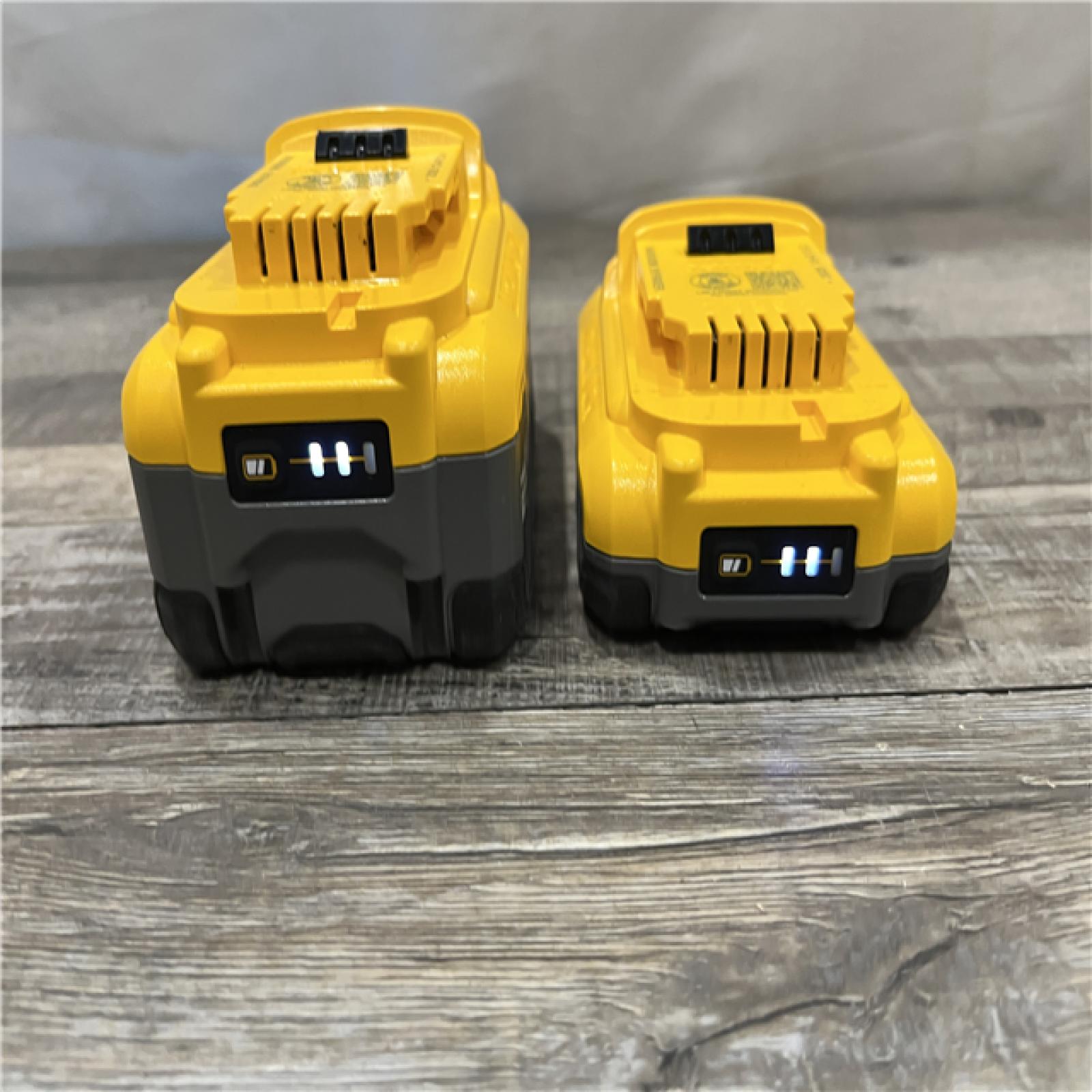 AS-IS DEWALT 20V XR Lithium-Ion Starter Pack with 8.0 Ah and 4.0 Ah Battery Packs and Charger