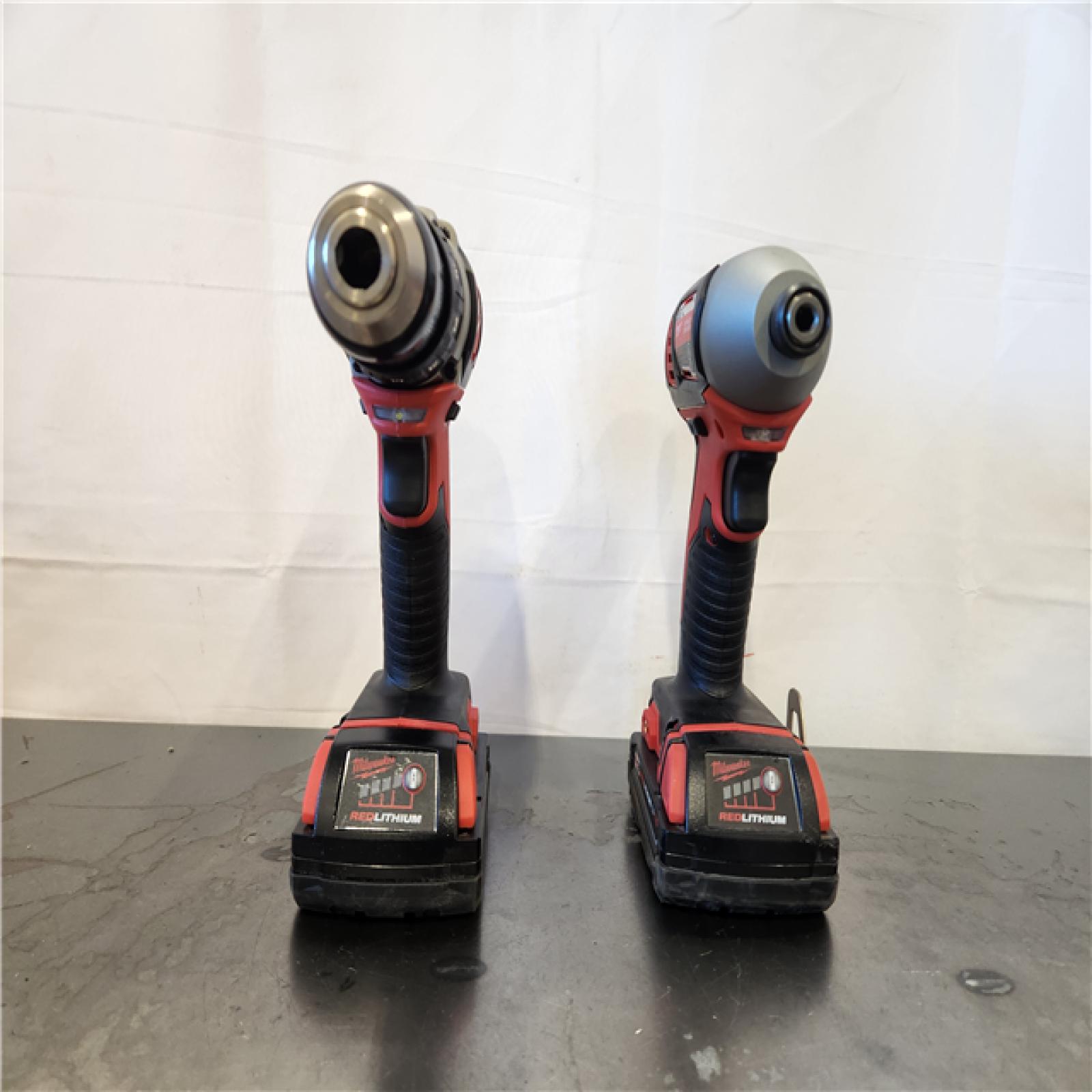 AS-IS- Milwaukee 18V Lithium-Ion Cordless Drill Driver/Impact Driver Combo Kit