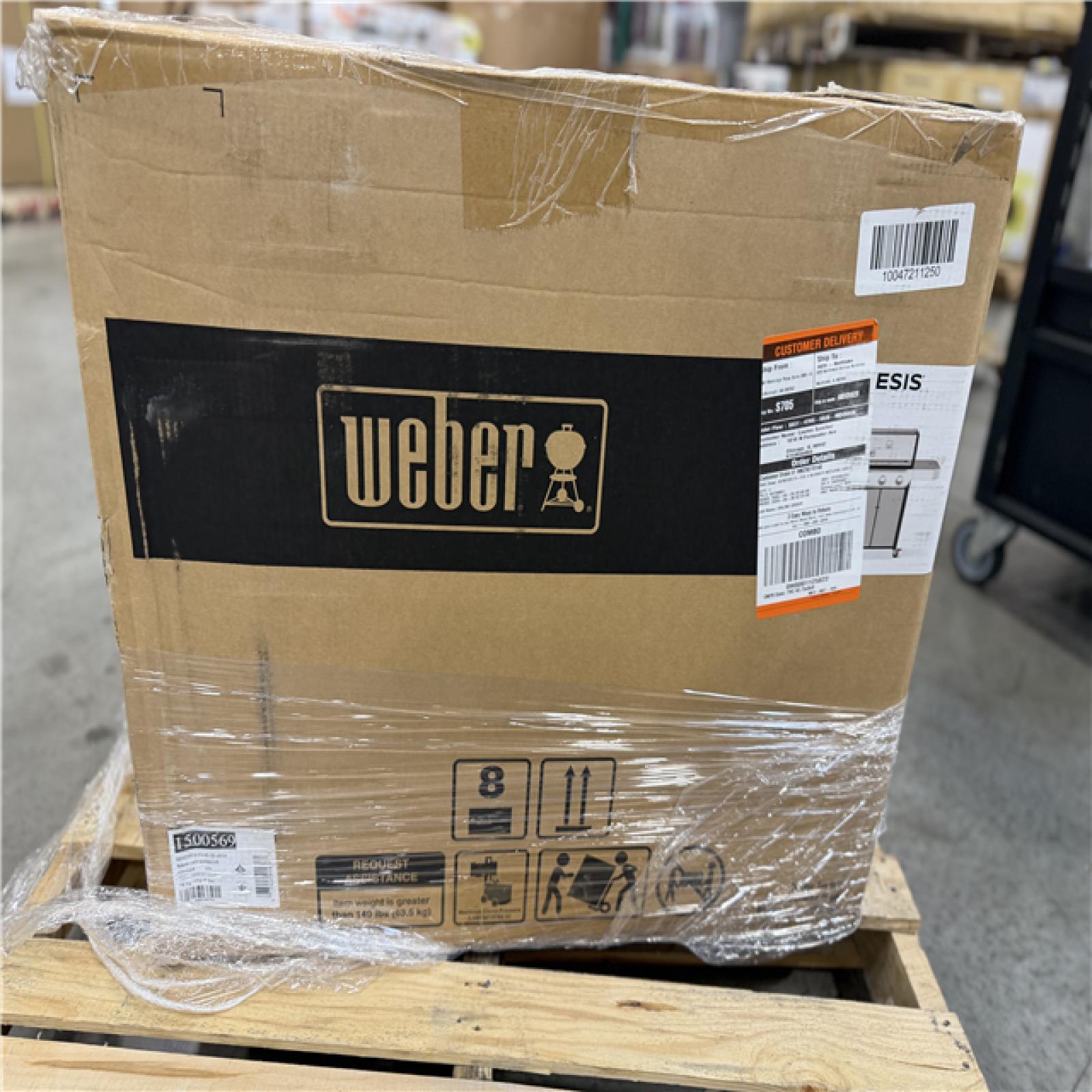 DALLAS LOCATION - Weber Genesis S-315 3-Burner Natural Gas Grill in Stainless Steel with Side Tables