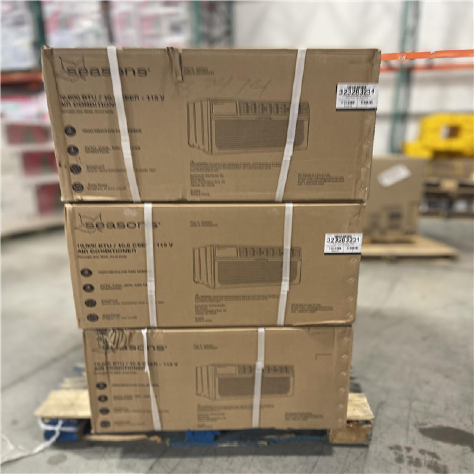 DALLAS LOCATION-NEW! SEASONS 10000 BTU 115V AIR CONDITIONING UNIT PALLET (6 UNITS)