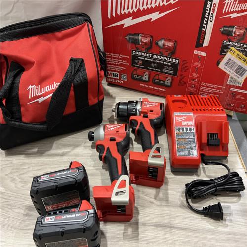 AS-IS Milwaukee 18V Lithium-Ion Brushless Cordless Compact Drill/Impact Combo Kit