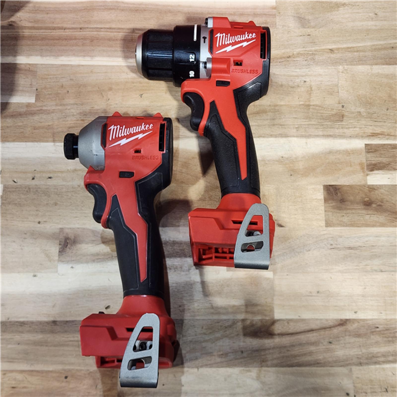 HOUSTON LOCATION - AS-IS Milwaukee 18-Volt Lithium-Ion Brushless Cordless Compact Hammer Drill/Impact Combo Kit