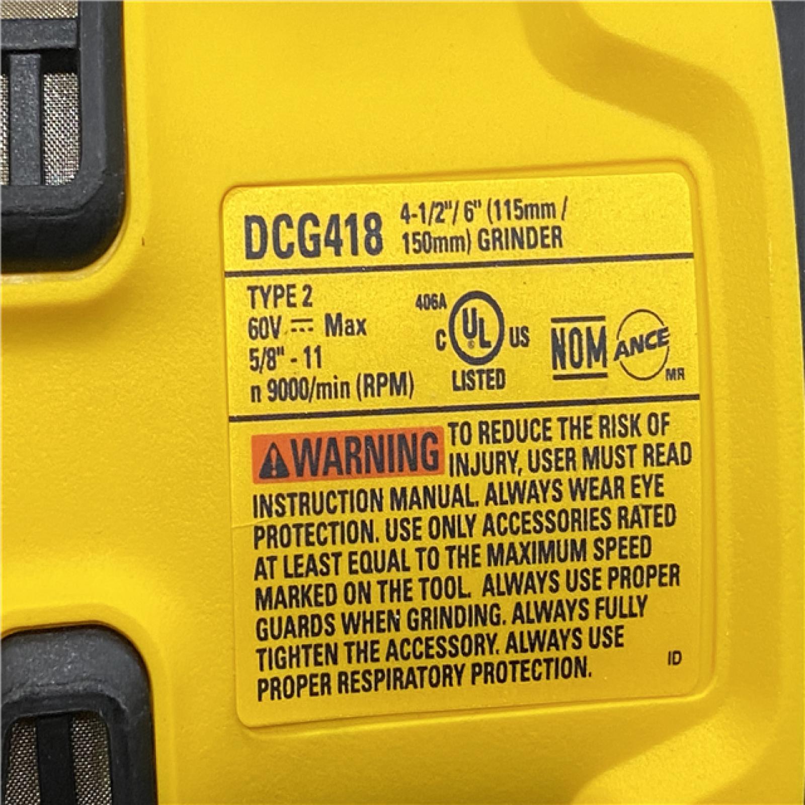 AS-IS DEWALT 60V MAX Cordless Brushless 4.5 in. to 6 in. Small Angle Grinder with Kickback Brake (Tool Only)