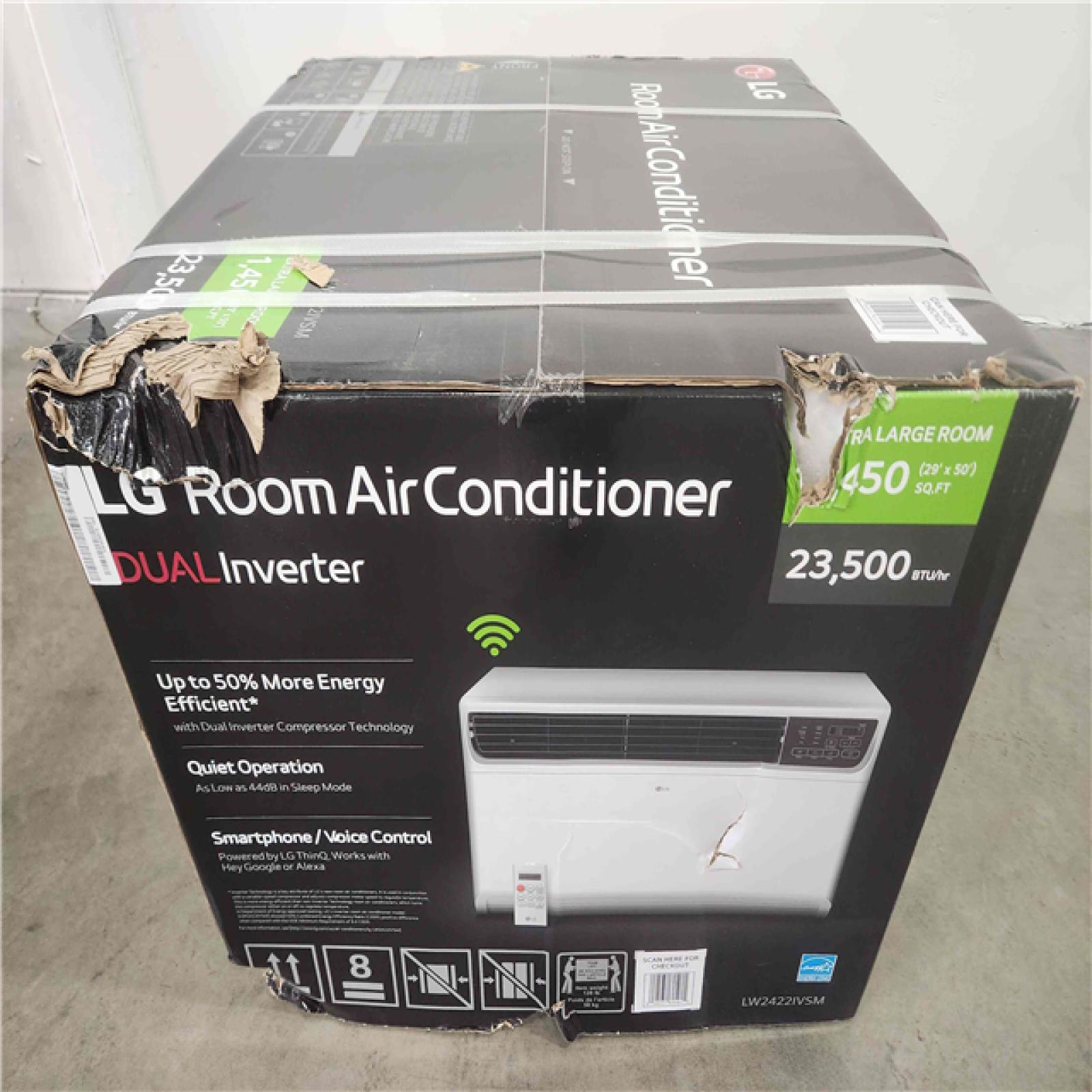 Phoenix Location NEW LG 23,500 BTU 230/208V Window Air Conditioner Cools 1400 Sq. Ft. with Dual Inverter, Wi-Fi Enabled & Remote in White