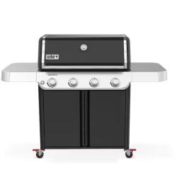 DALLAS LOCATION - Weber Genesis E-415 4-Burner Liquid Propane Gas Grill in Black with Side Tables