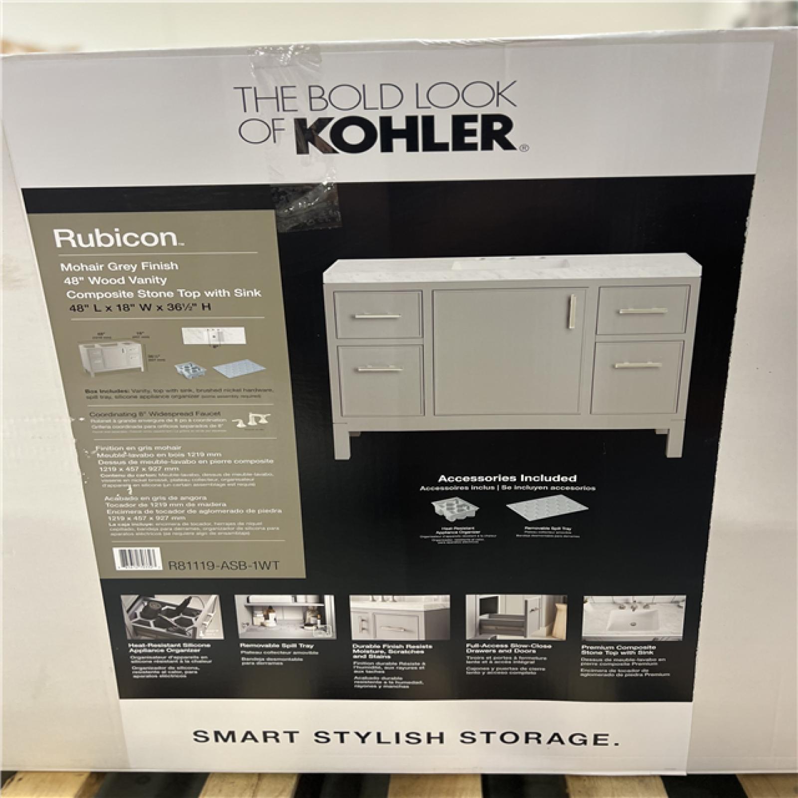 DALLAS LOCATION KOHLER Rubicon 48 in. W x 22 in. D x 35 in. H Single