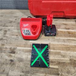 HOUSTON LOCATION - AS-IS Milwaukee-3632-21 M12 Green Beam Laser 360° 3-Plane Kit