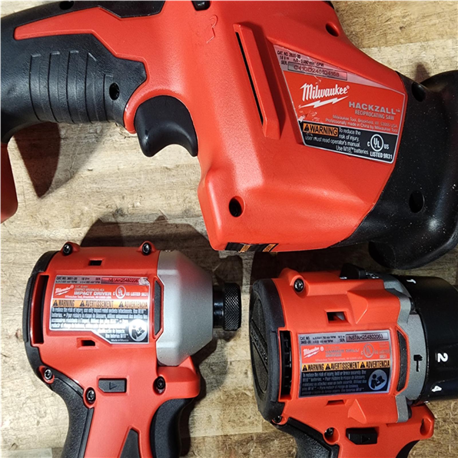 Houston Location AS-IS Milwaukee M18 Cordless Brushless 4 Tool Combo Kit