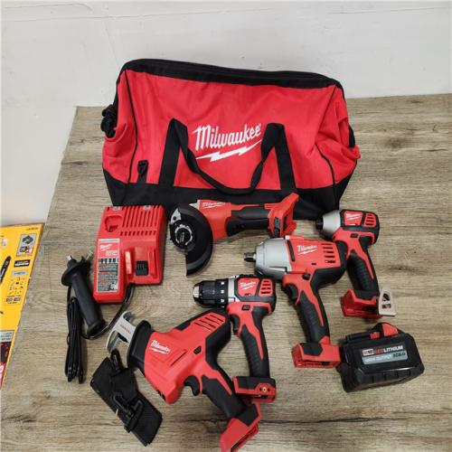 Phoenix Location NEW Milwaukee M18 18-Volt Lithium-Ion Cordless Combo Kit (5-Tool) with 1-Battery, Charger and Tool Bag