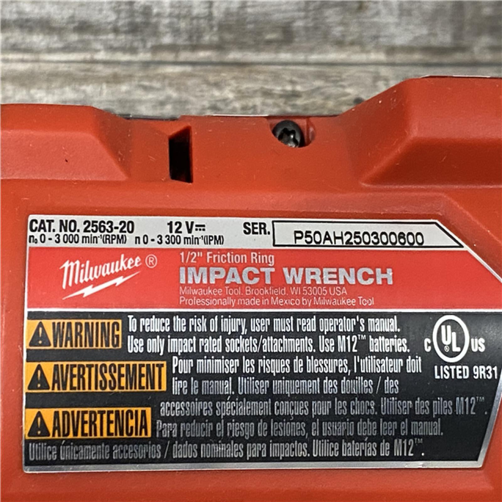 AS-IS Milwaukee FUEL 12V Lithium-Ion Brushless Cordless Stubby 1/2 in. Impact Wrench (Tool-Only)