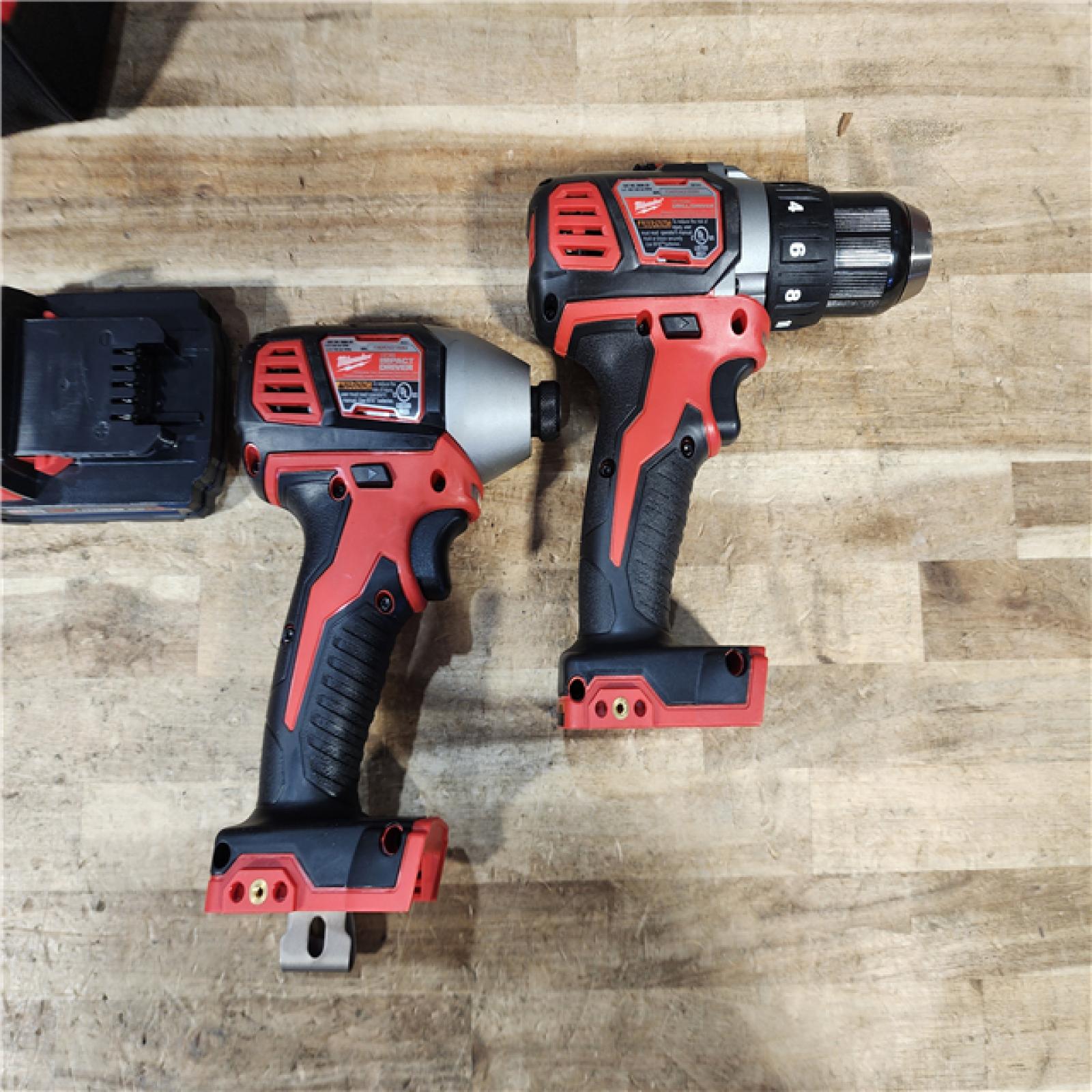 HOUSTON LOCATION - AS - IS Milwaukee 18V Lithium-Ion Cordless Drill Driver/Impact Driver Combo Kit