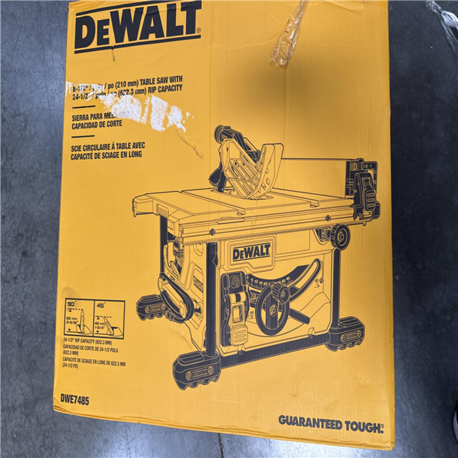 California AS-IS DeWalt 8-1/4” Table Saw w/24-1/2” RIP Capacity