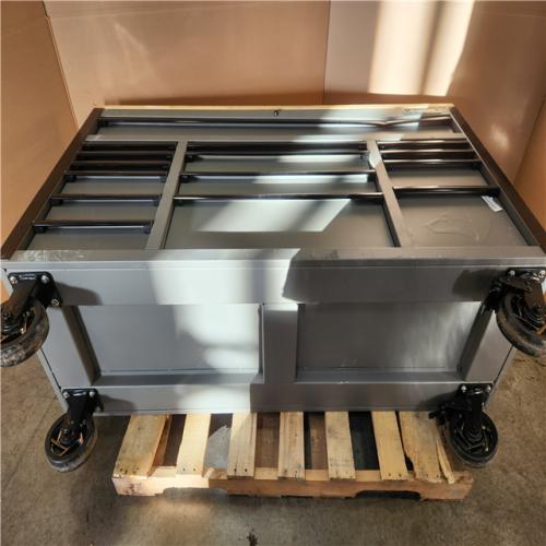 Phoenix AS-IS Husky Heavy Duty 61 in. W x 23 in. D 15-Drawer Matte Gray Mobile Workbench Cabinet with Solid Wood Top