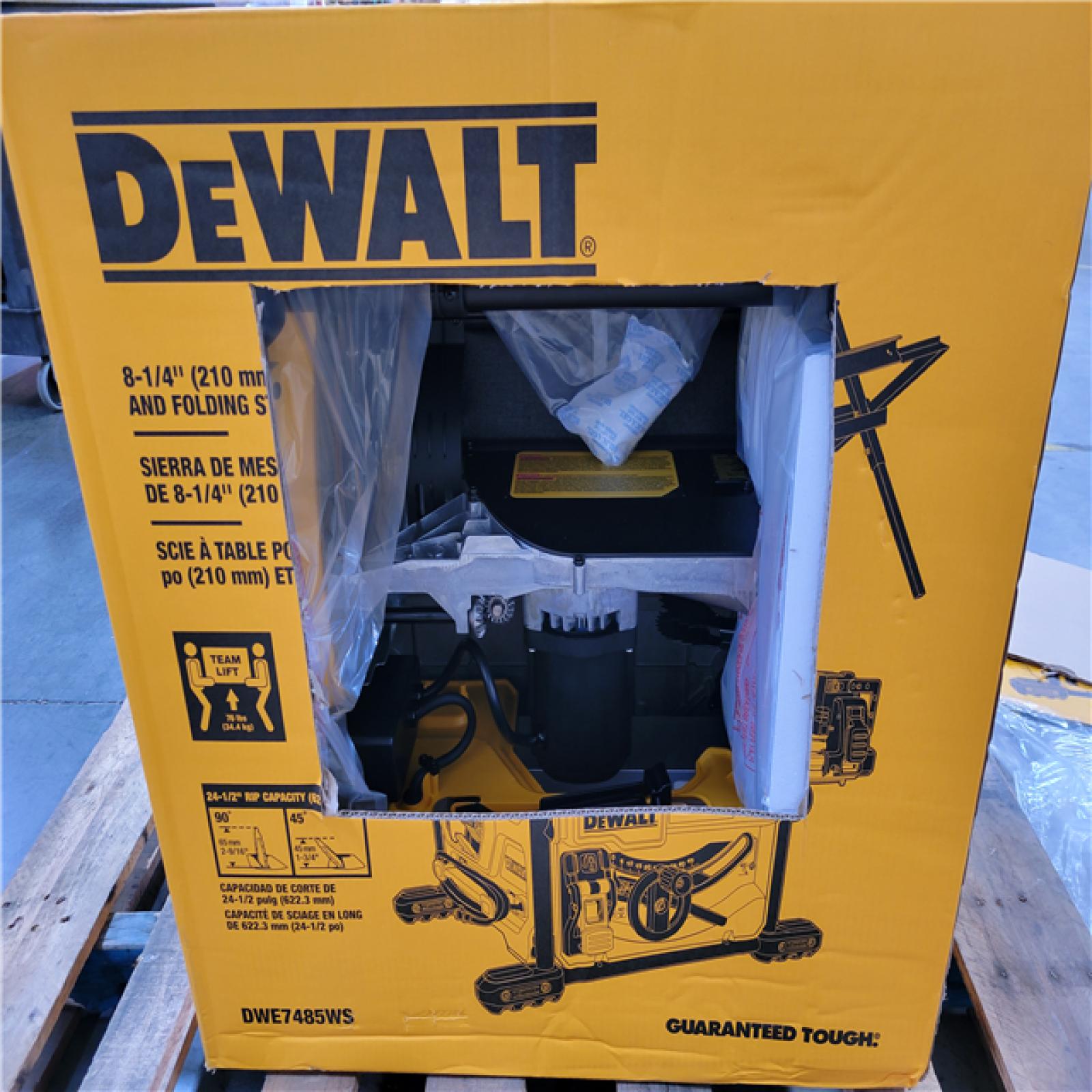 CALIFORNIA AS-IS DEWALT 8-1/4 (210mm) COMPACT JOB SITE TABLE SAW AND FOLDING STAND
