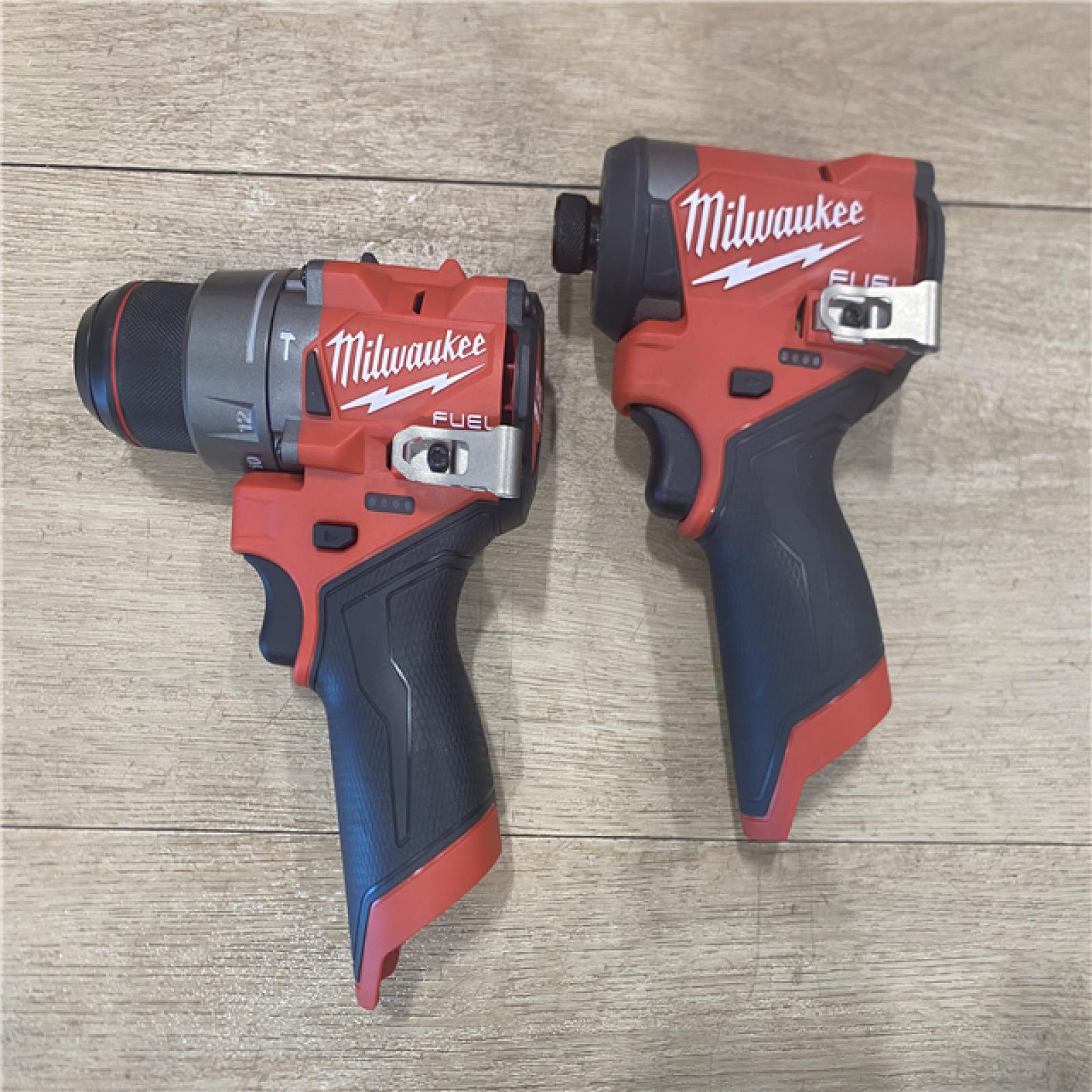 AS-IS Milwaukee FUEL 12-Volt Lithium-Ion Brushless Cordless Hammer Drill and Impact Driver Combo Kit
