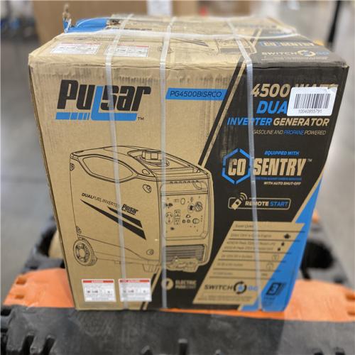 DALLAS LOCATION - Pulsar 4,500-Watt/3,700-Watt Dual Fuel with Recoil, Remote and Push Button Start Portable Inverter Generator with CO Alert