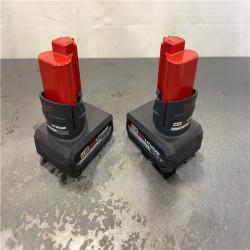 AS-IS - Milwaukee M12 12V Lithium-Ion XC High Output 5.0 Ah Battery Pack (2-Pack) Starter Kit with Charger