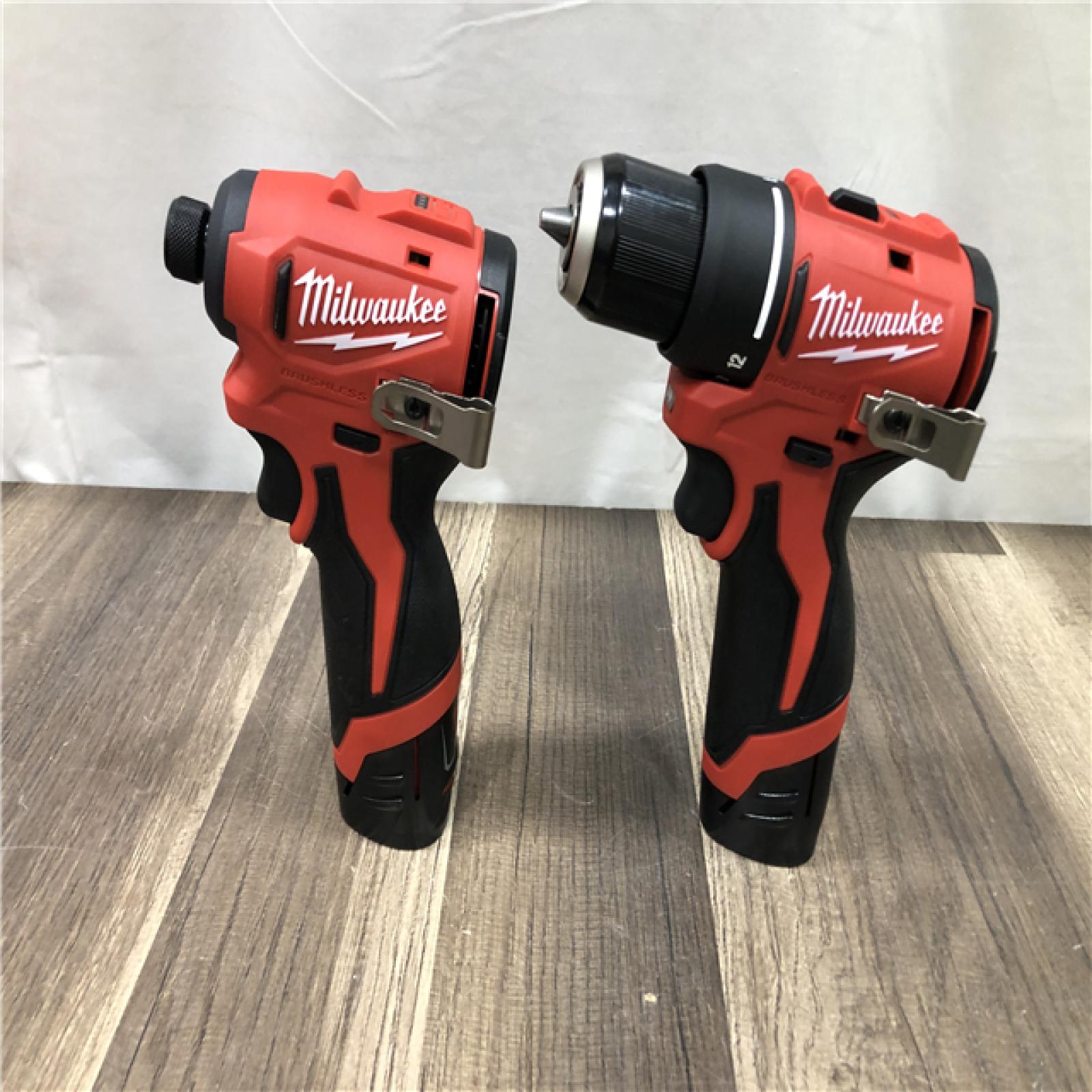 AS-IS Milwaukee 12-Volt Lithium-Ion Brushless Cordless Subcompact Drill and Impact Driver Combo Kit