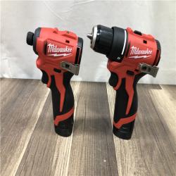 AS-IS Milwaukee 12-Volt Lithium-Ion Brushless Cordless Subcompact Drill and Impact Driver Combo Kit