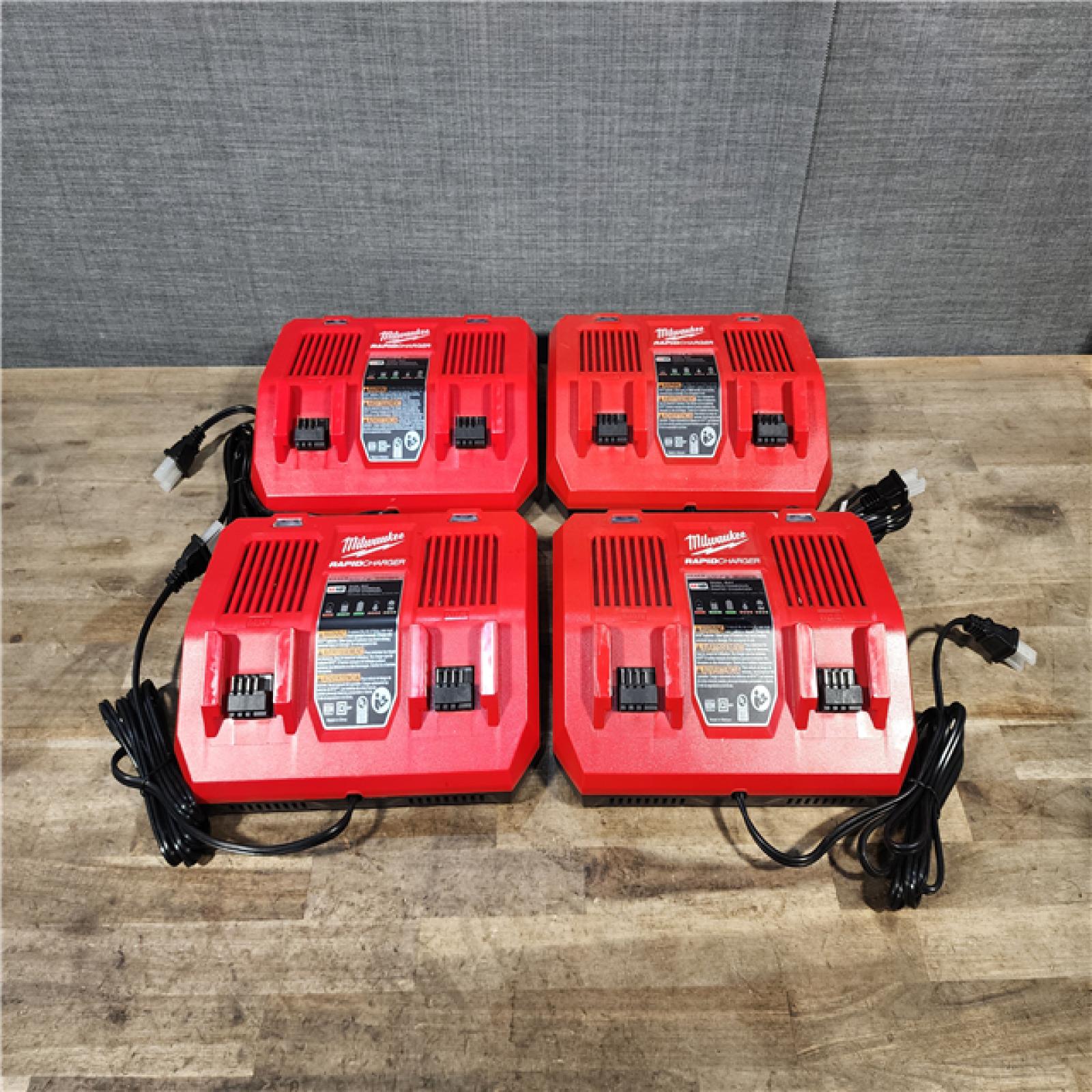 HOUSTON LOCATION - AS-IS MILWAUKEE BATTERY CHARGER PACK QTY - 4