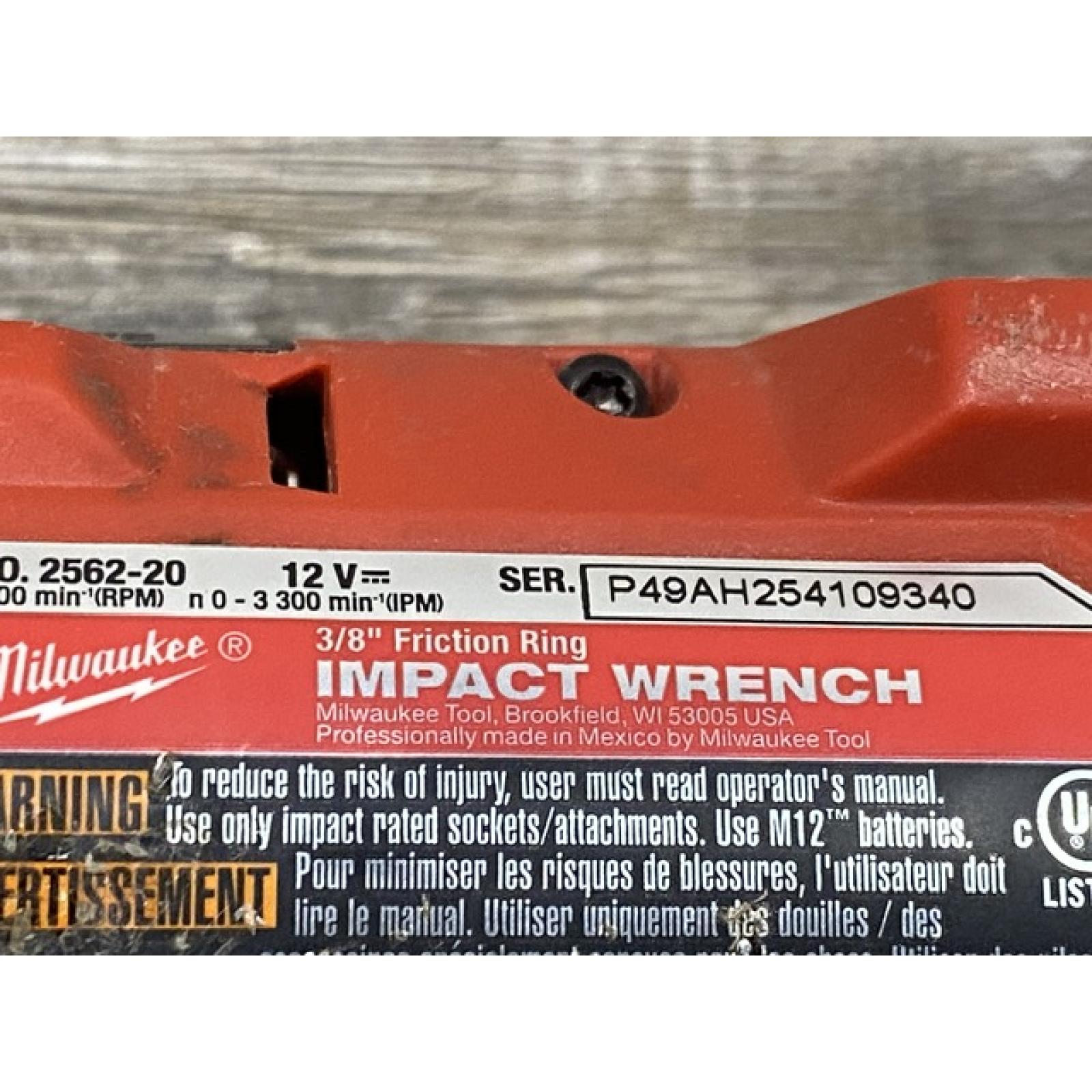 AS-IS Milwaukee FUEL 12V Lithium-Ion Brushless Cordless Stubby 3/8 in. Impact Wrench (Tool-Only)