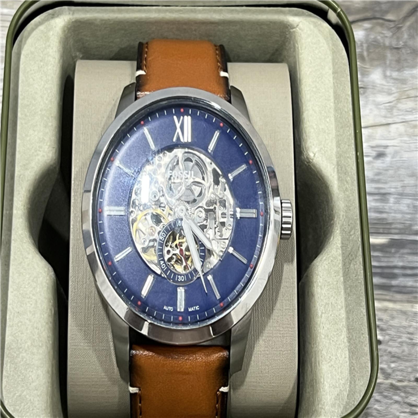 AS-IS Townsman Brown Leather Strap Watch 48mm - Brown - Fossil Watches