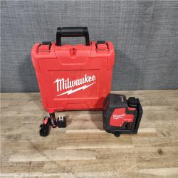 HOUSTON LOCATION - AS-IS Milwaukee 100 ft. REDLITHIUM Lithium-Ion USB Green Rechargeable Cross Line Laser Level Kit
