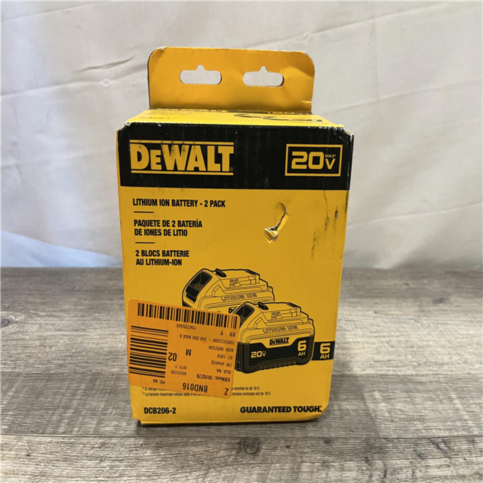 NEW - DEWALT 20V MAX Lithium-Ion 6.0Ah Battery (2-Pack)