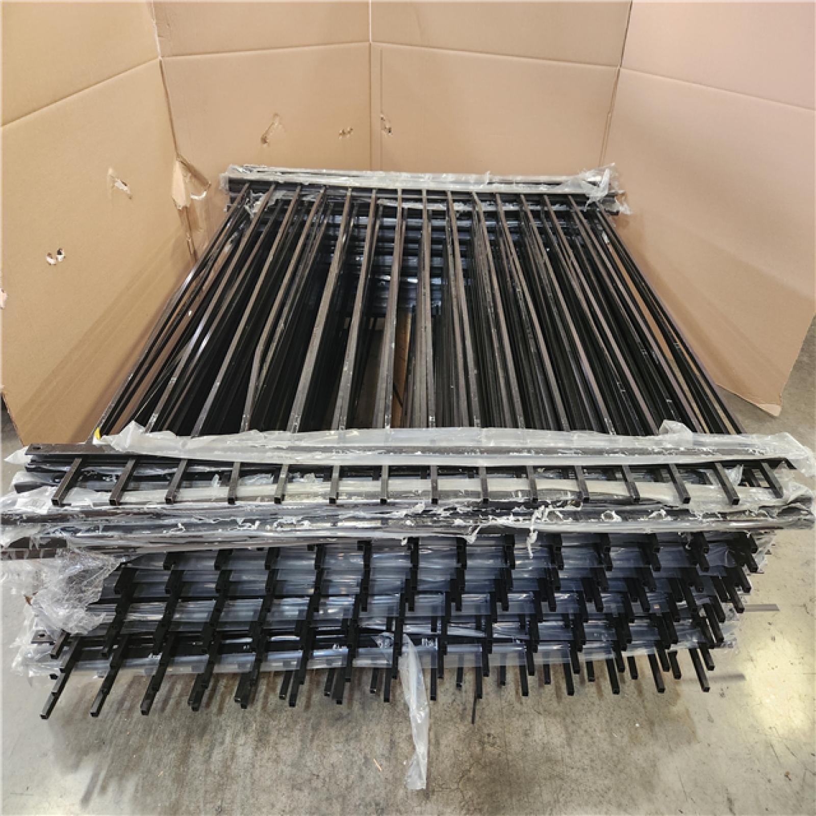 Phoenix Fencer Wire 6 ft. x 6 ft. Heavy Duty Spaced Bar Flat Top Flat Metal Fence Panel  Anti-Rust Garden Fence Panel Pallet (20-Panels)