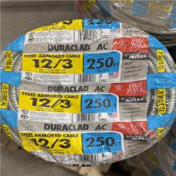DALLAS LOCATION - Southwire 250 ft. 12/3 600-Volt Duraclad Type BX/AC SA Light-Weight Steel Armored Cable Coil PALLET-(12 UNITS)