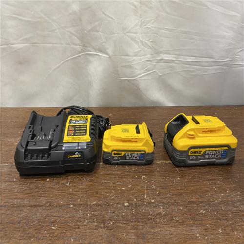 AS-IS DeWalt 20V MAX POWERSTACK DCBP315-2C Lithium-Ion 1.7Ah and 5Ah Battery and Charger Starter Kit 3 Pc
