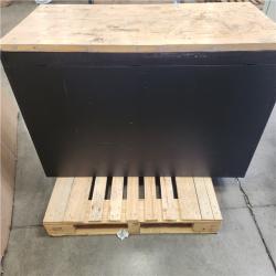 Phoenix AS-IS Husky 61 in. W x 23 in. D Heavy Duty 15-Drawer Mobile Workbench Tool Chest with Solid Wood Top in Matte Black
