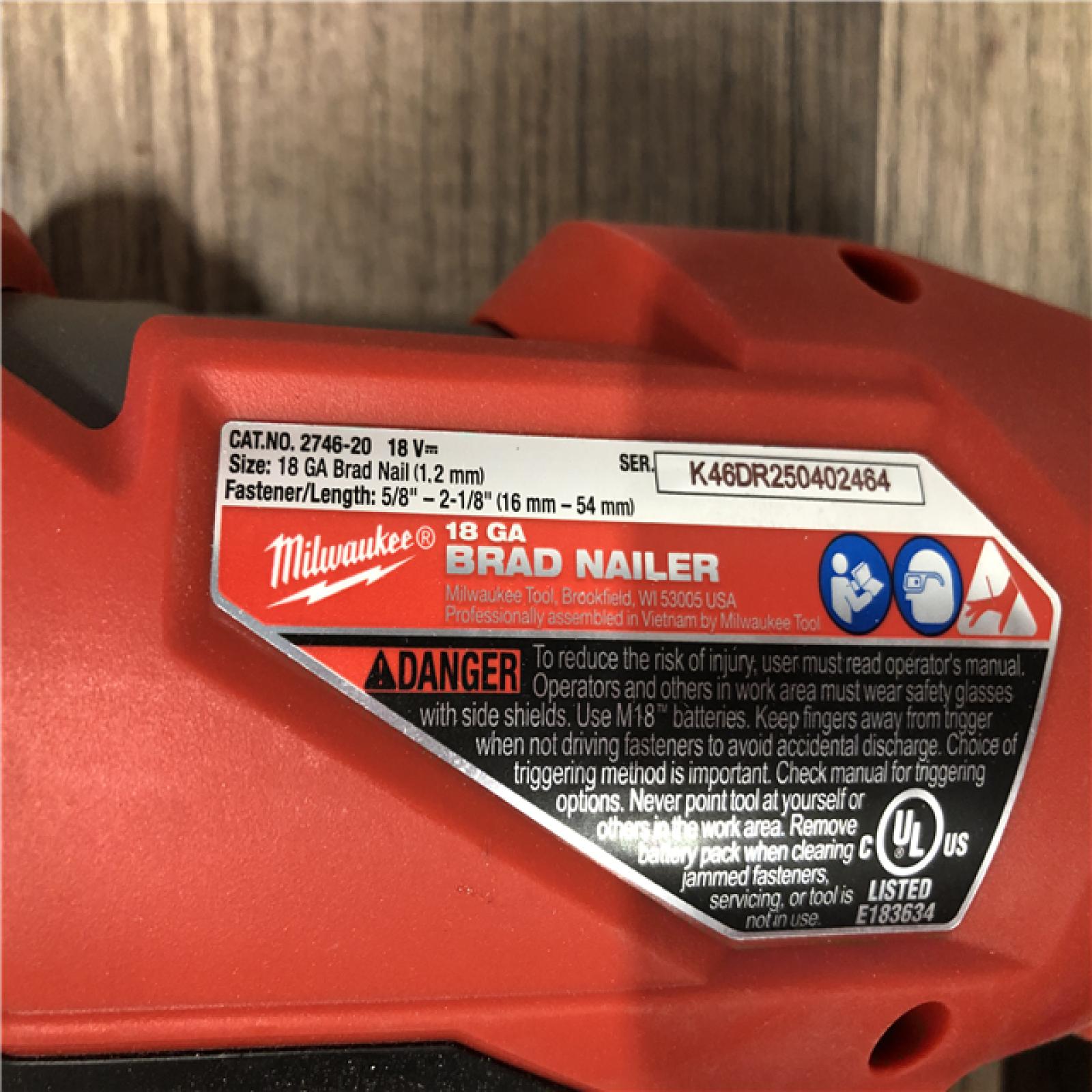 AS-IS Milwaukee FUEL 18-Volt Lithium-Ion Brushless Cordless Gen II 18-Gauge Brad Nailer (Tool-Only)