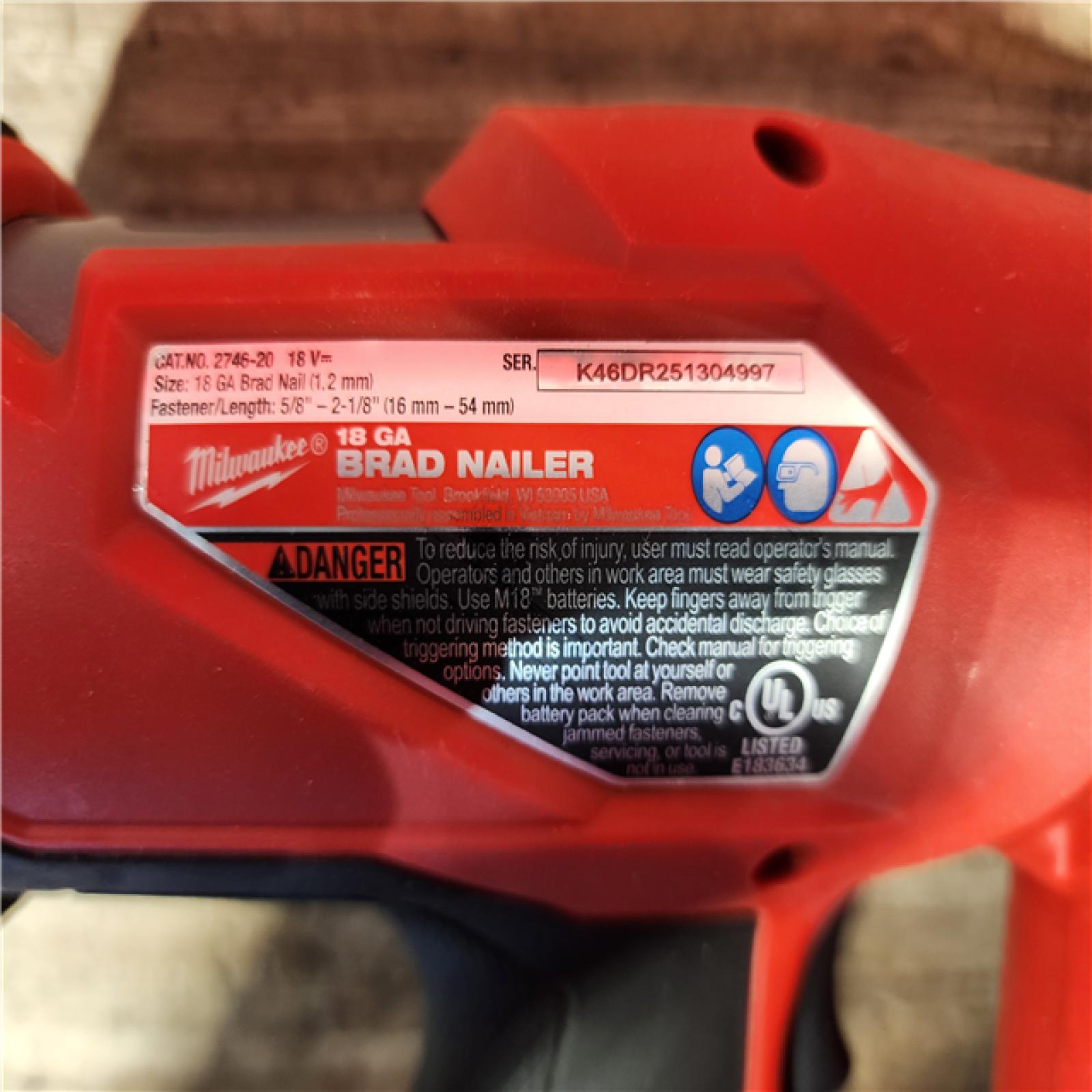 HOUSTON LOCATION - AS-IS Milwaukee FUEL 18-Volt Lithium-Ion Brushless Cordless Gen II 18-Gauge Brad Nailer (Tool-Only)