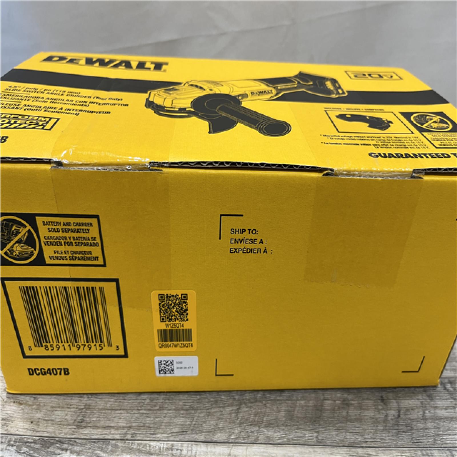 NEW - DEWALT 20-Volt MAX Cordless Brushless 4-1/2 in. Angle Grinder with Slide Switch (Tool Only)