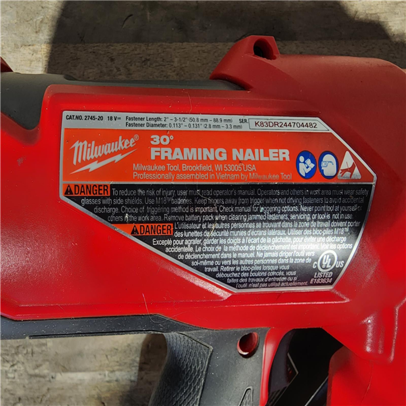 HOUSTON LOCATION - AS-IS M18 FUEL 3-1/2 in. 18-Volt 30-Degree Lithium-Ion Brushless Cordless Framing Nailer (Tool-Only)