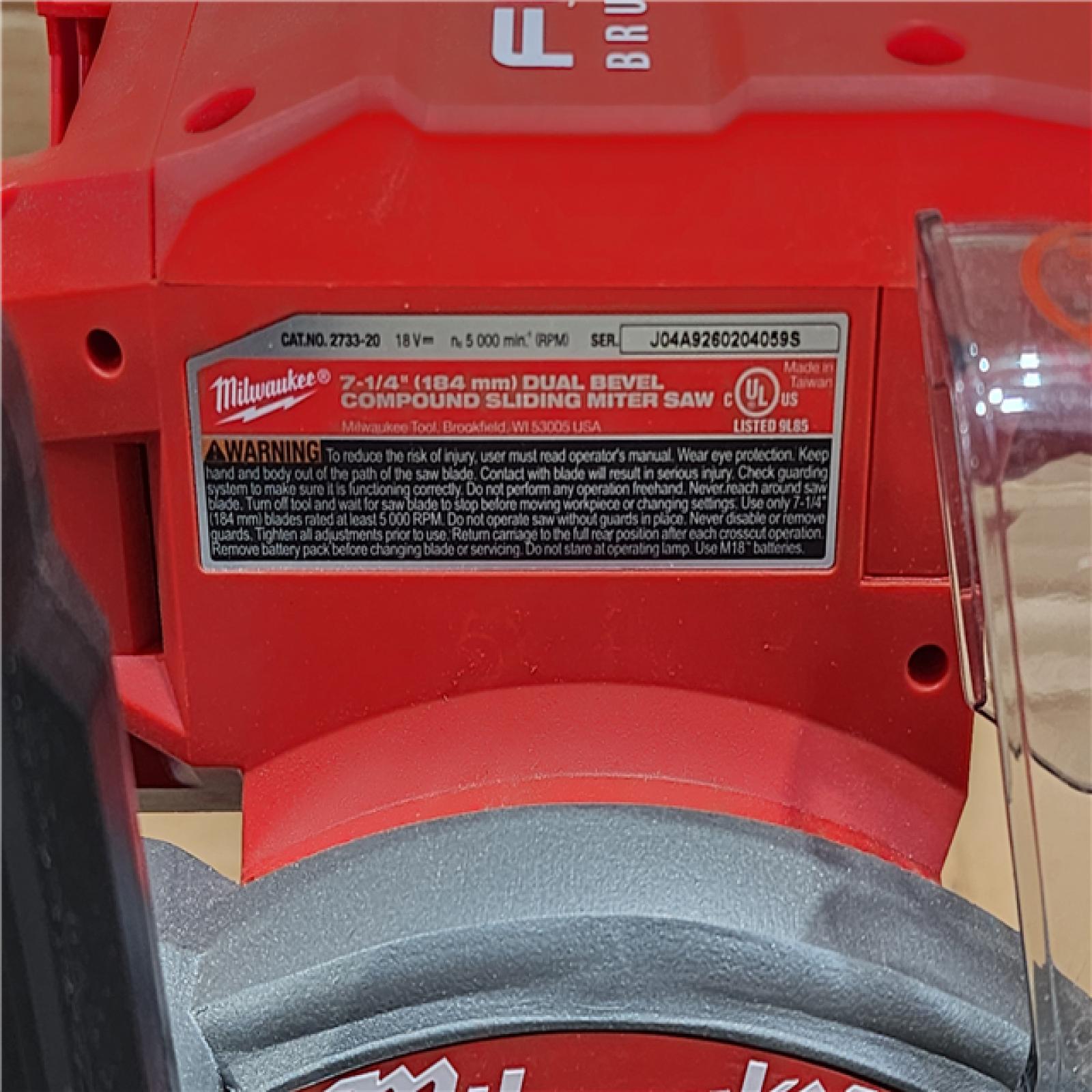 HOUSTON LOCATION - AS-IS Milwaukee M18 FUEL 7-1/4 in. Cordless Brushless Dual-Bevel Sliding Compound Miter Saw (Tool Only)