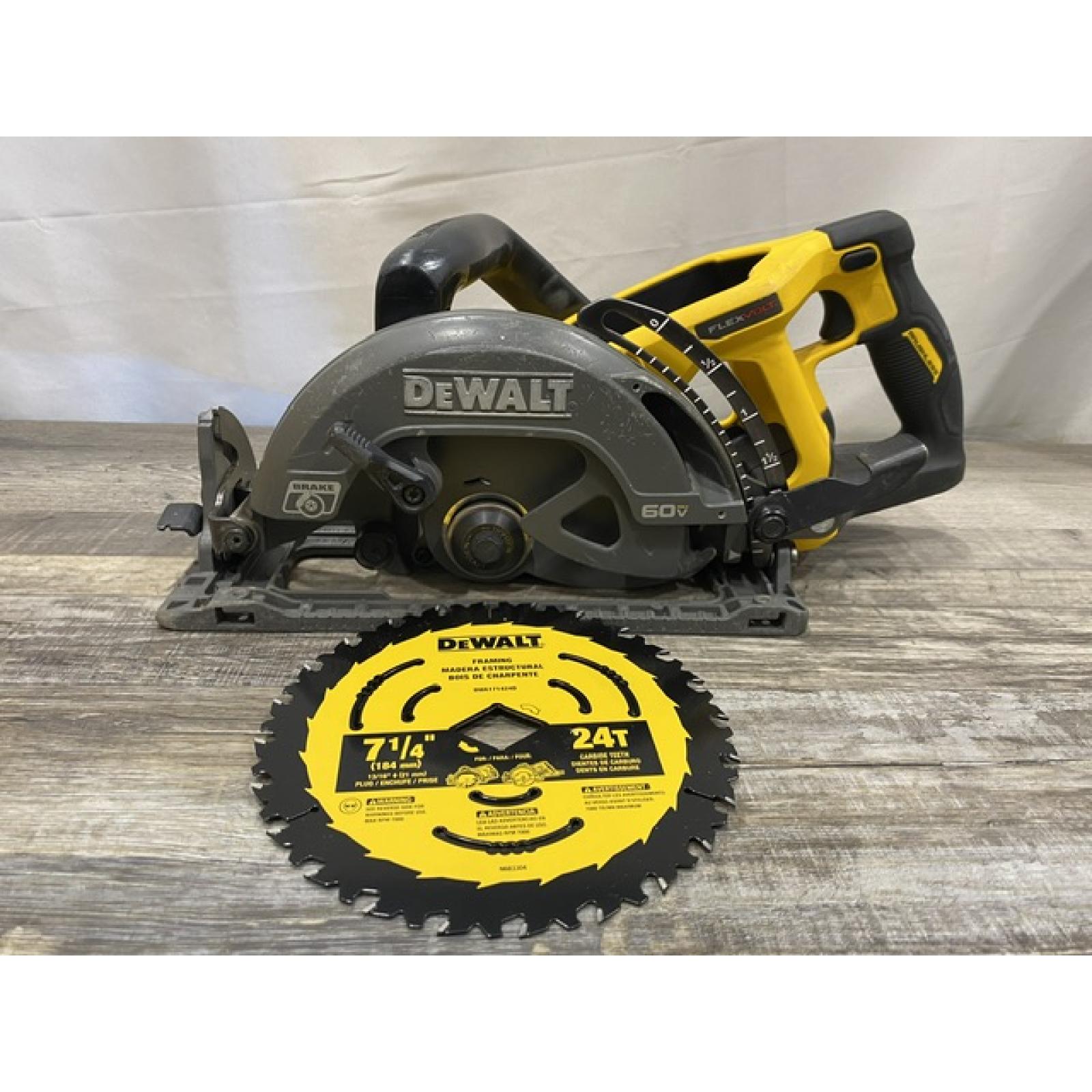 AS-IS DEWALT FLEXVOLT 60V MAX Cordless Brushless 7-1/4 in. Wormdrive Style Circular Saw (Tool Only)