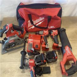 AS-IS Milwaukee M18 FUEL 18V Lithium-Ion Brushless Cordless 5-Tool Combo Kit with Two 5.0 Ah Batteries  1 Charger 1 Tool Bag