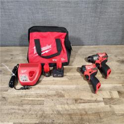 HOUSTON LOCATION - AS-IS Milwaukee FUEL 12-Volt Lithium-Ion Brushless Cordless Hammer Drill and Impact Driver Combo Kit