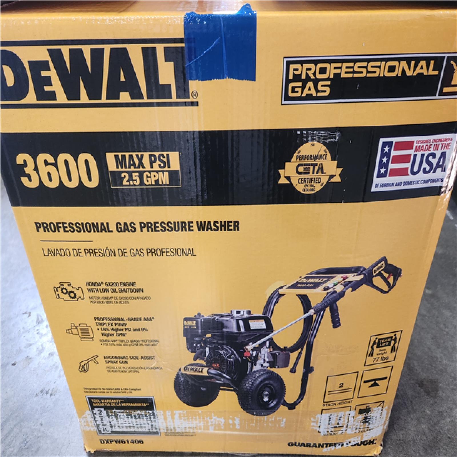 Phoenix NEW DEWALT 3600 PSI 2.5 GPM Cold Water Gas Professional Pressure Washer with HONDA GX200 Engine