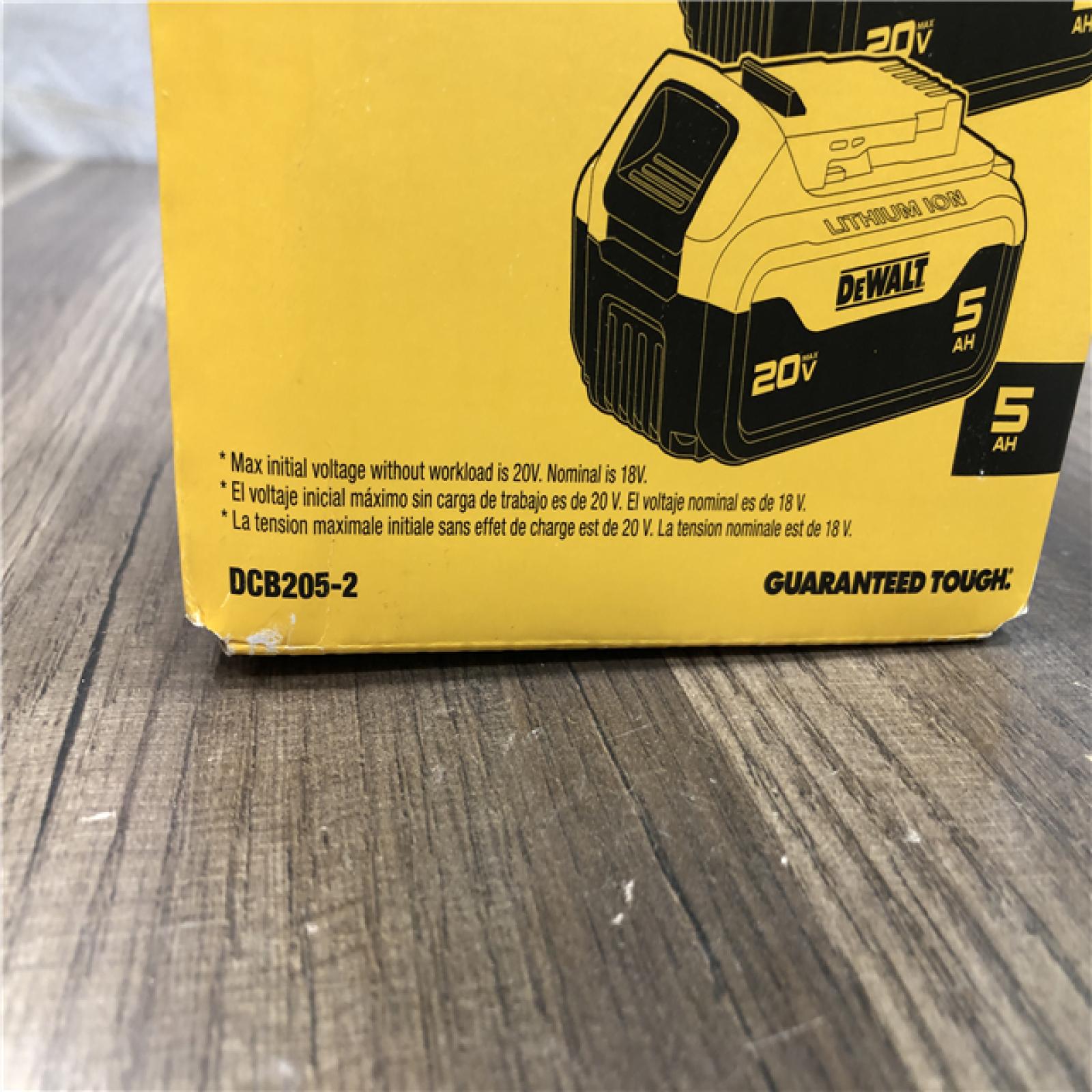 NEW- DEWALT 20V MAX Lithium-Ion 5.0Ah Battery (2-Pack)