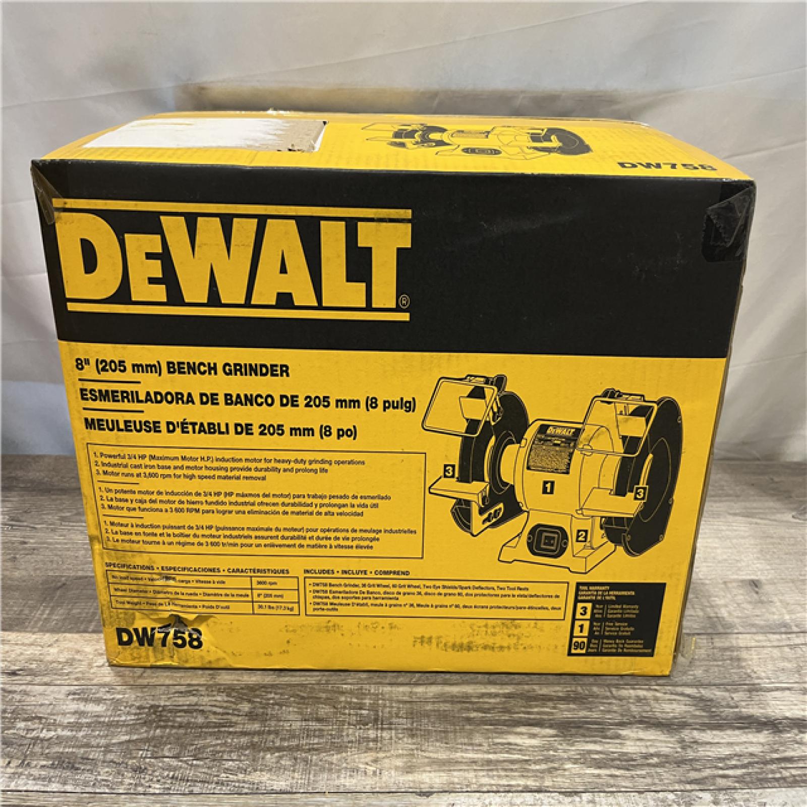 NEW - DEWALT 8 in. 205 mm Bench Grinder