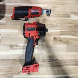 HOUSTON LOCATION - AS-IS Milwaukee FUEL 18V Cordless Mid Torque 1/2 in. Impact Wrench w/ M12 FUEL 3/8 in. Ratchet & Battery/Charger Combo Kit