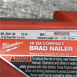 AS-IS Milwaukee FUEL 12-Volt Lithium-Ion Brushless Cordless 18-Gauge 1-1/2 in. Compact Brad Nailer (Tool-Only)