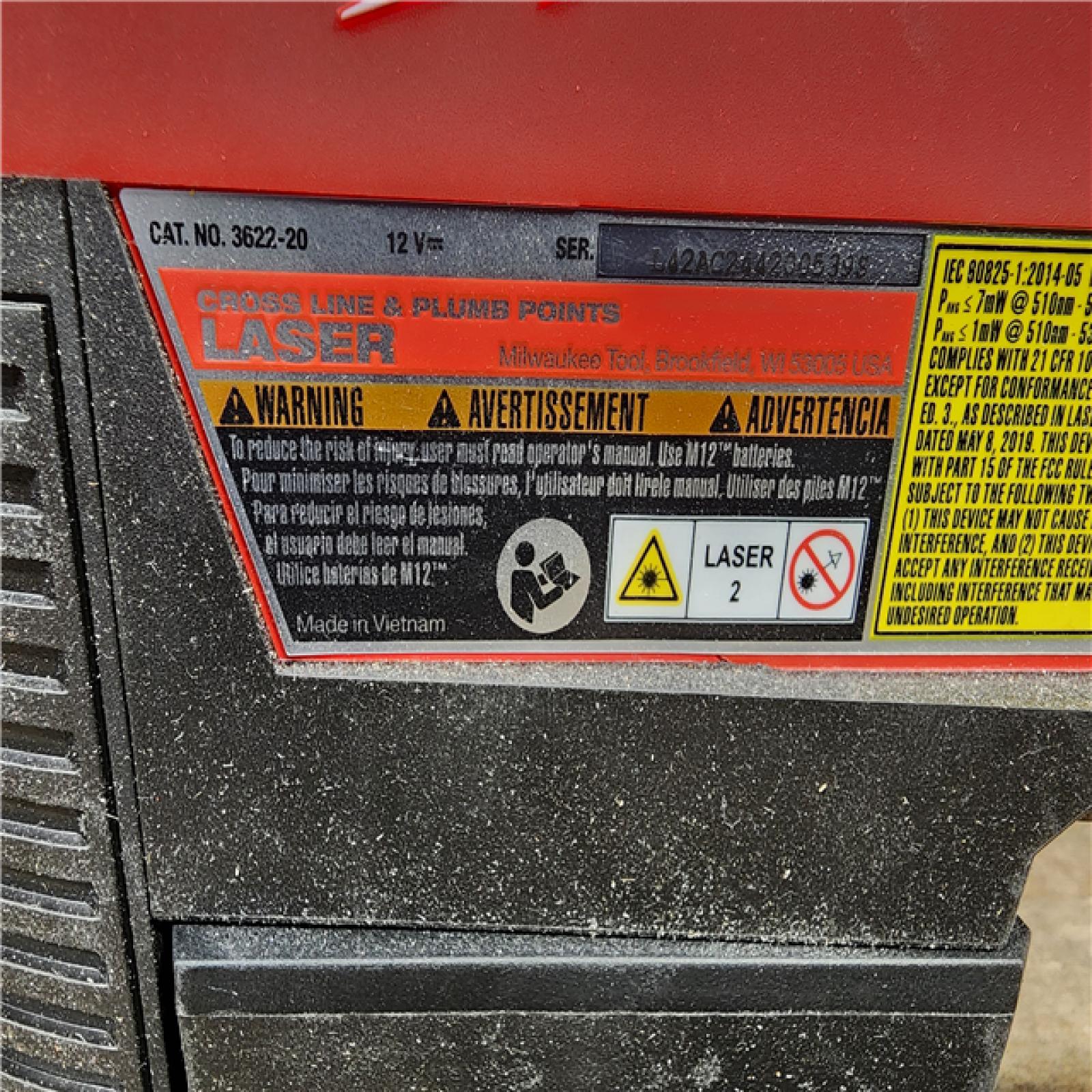 HOUSTON LOCATION - AS-IS M12 12-Volt Lithium-Ion Cordless Green 125 Ft. Cross Line and Plumb Points Laser Level (Tool-Only)