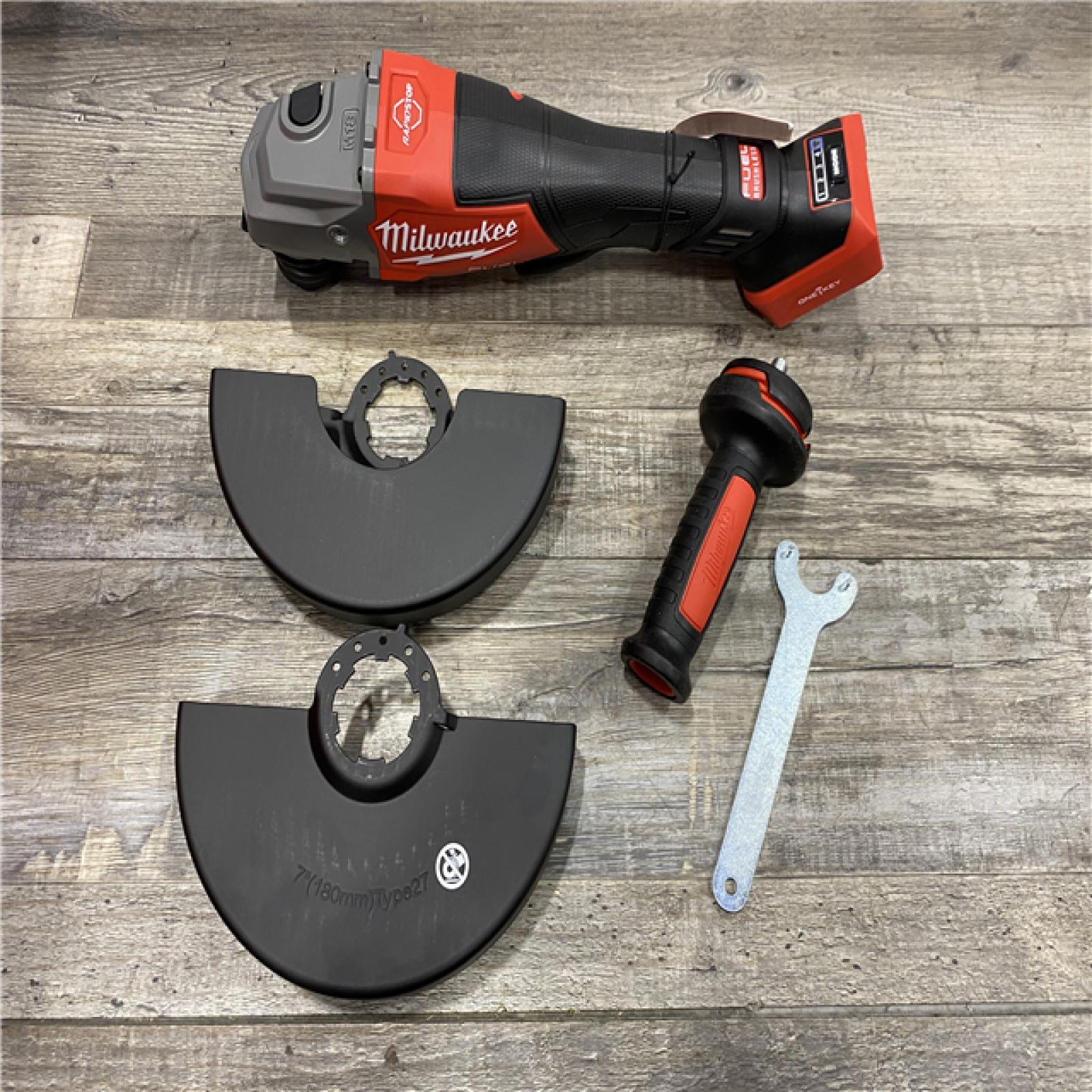 AS-IS Milwaukee FUEL 18-Volt Lithium-Ion Brushless Cordless 7 in. Braking Grinder with Variable Speed and Paddle Switch (Tool-Only)