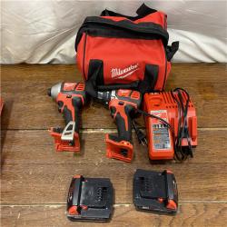 AS-IS Milwaukee 18V Cordless Brushed 2 Tool Drill/Driver and Impact Driver Kit